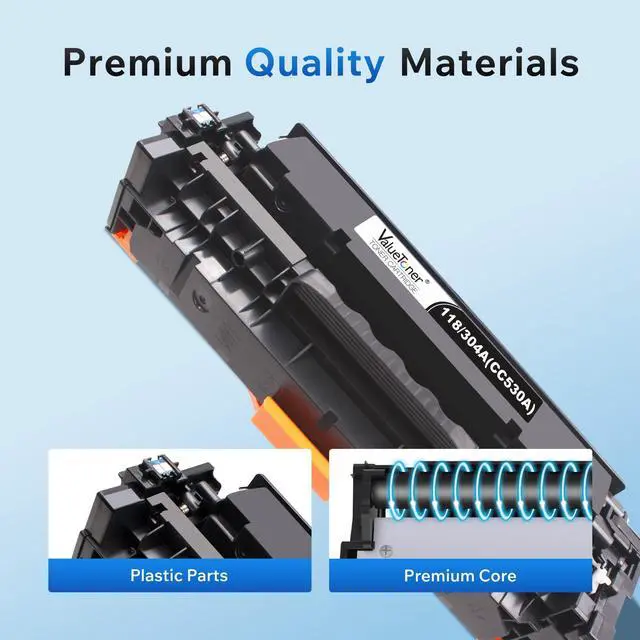 Alt view image 5 of 5 - 304A Toner Cartridge Replacement for HP 304A for Canon 118 CP2025DN CM2320N CM2320NF CM2320FXI MFP MF8580CDW MF8350CDN MF8380CDW MF726CDW LBP7660CDN LBP7200CDN Printer (Black, Cyan, Magenta, Yellow)
