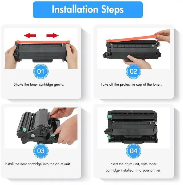 Alt view image 5 of 7 - DR830 DR-830 Drum Unit TN830XL Toner Cartridges HL-L2460DW DCP-L2640DW | Compatible for Brother TN830 TN-830 TN-830XL DR 830 for MFC-L2820DW HL-L2405W HL-L2480DW HL-L2400D Printer(2 Toner 1 Drum)