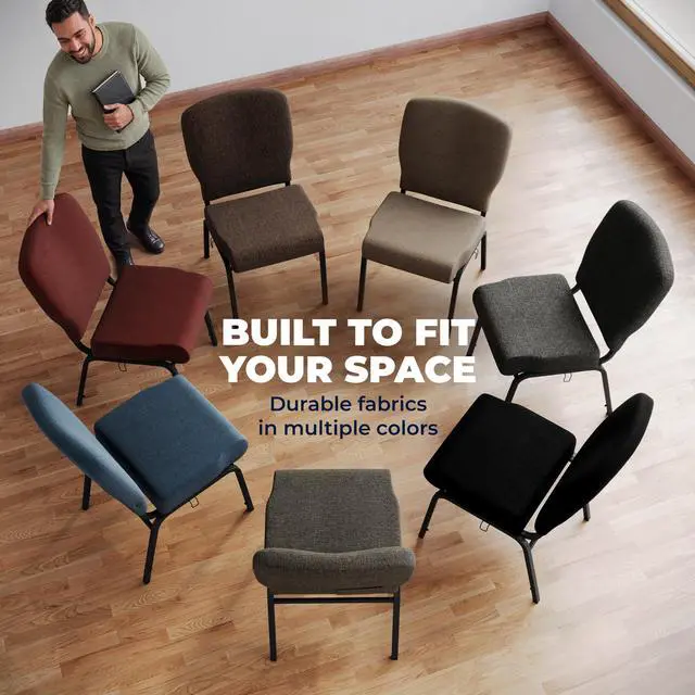 Alt view image 7 of 7 - Advantage Signature Elite Java Church Chair - 20 in. Wide