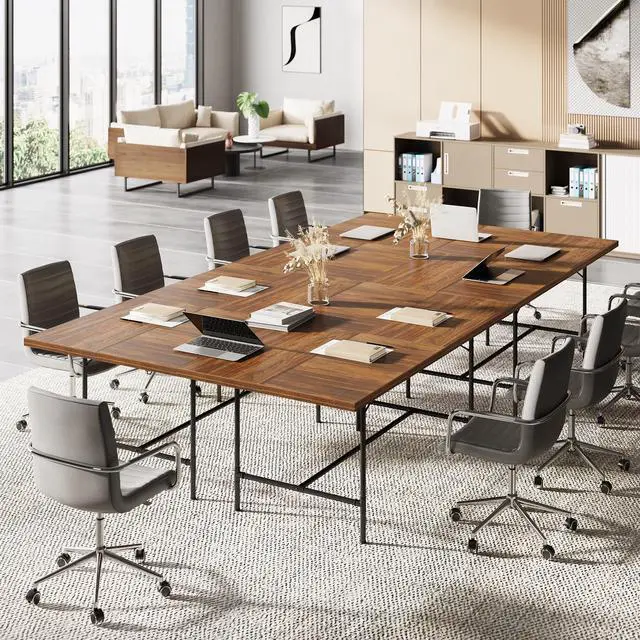 Alt view image 7 of 7 - 6FT Conference Table, Rectangle 70.8" W x 35.4" D Meeting Table, Seminar Table for Office Conference Room