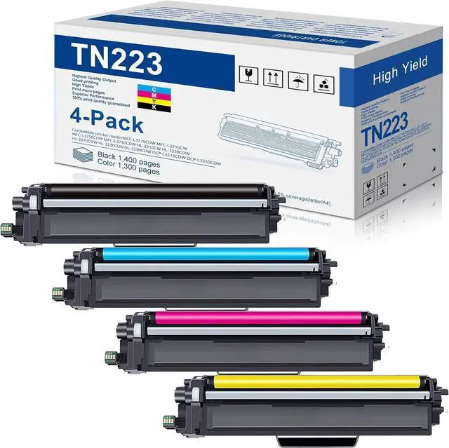Main image of TN223 BK/C/M/Y Toner Cartridge TN223 4PK Black, Cyan, Magenta & Yellow Toner Replacement for Brother TN-223 Toner MFC-L3770CDW MFC-L3710CW HL-3210CW HL-3230CDW HL-3270CDW HL-3290CDW Printer (TN2234PK)