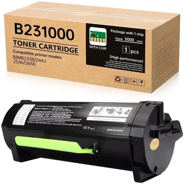 Main image of B231000 Black Toner Cartridge Compatible with Lexmark B231000 B241H00 Toner | Replacement for B2338, B2442, B2546, B2650, MB2338, MB2442, MB2546, MB2650 Laser Printer(with Chip)