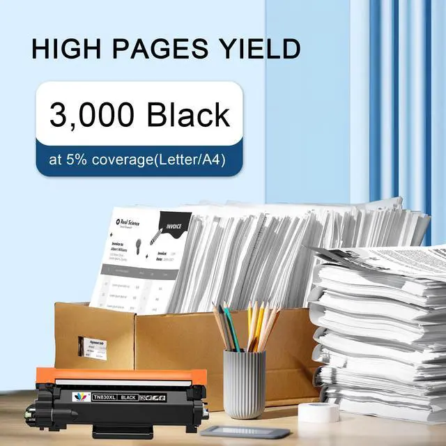 Alt view image 3 of 6 - TN830XL Toner Replacement for Brother TN830XL TN830 Toner hl-l2405w Toner | for HL-L2460DW HL-L2405W HL-L2400D HL-L2480DW MFC-L2820DW MFC-L2820DW XL DCP-L2640DW MFC-L2900DW (Black,4 Pack)