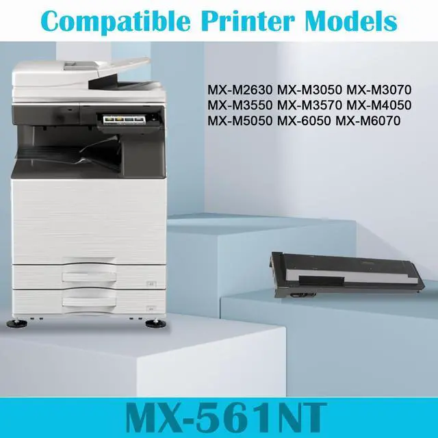 Alt view image 2 of 6 - MX-561NT MX561NT Black Toner Cartridge Replacement for Sharp MX-M2630 M3050 M3070 M3550 M3570 M4050 M5050 M6050 M6070 Printer(1-Pack)
