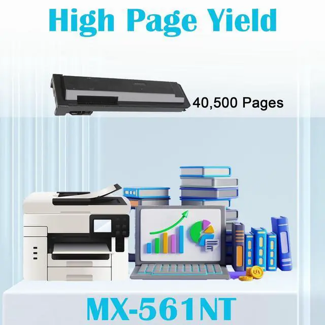 Alt view image 3 of 6 - MX-561NT MX561NT Black Toner Cartridge Replacement for Sharp MX-M2630 M3050 M3070 M3550 M3570 M4050 M5050 M6050 M6070 Printer(1-Pack)
