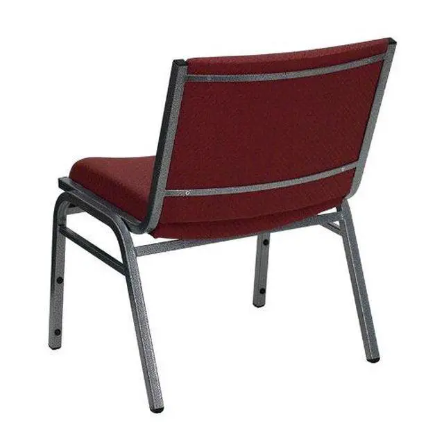 Alt view image 3 of 5 - 2 Pack HERCULES Series Big & Tall 1000 lb. Rated Burgundy Fabric Stack Chair