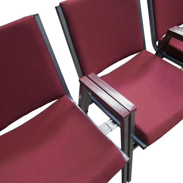 Alt view image 5 of 5 - 2 Pack HERCULES Series Big & Tall 1000 lb. Rated Burgundy Fabric Stack Chair