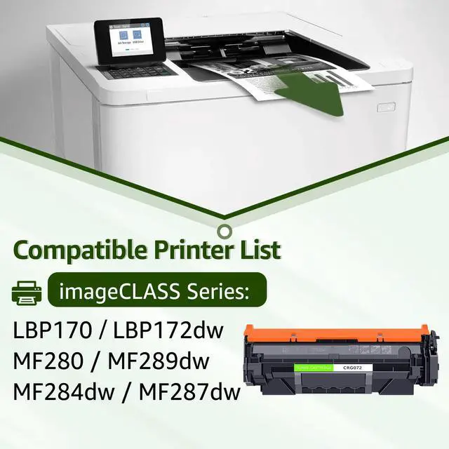 Alt view image 2 of 7 - 4 Pack 072 CRG072 Black Compatible Toner Cartridge Replacement for Canon 072 Use with imageCLASS MF284dw MF287dw MF280 LBP170 LBP172dw MF289dw Series Printer