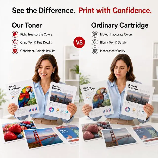 Alt view image 5 of 7 - 054 Toner Cartridge Set Compatible mf642cdw Toner cartridges (4PK, BKCMY) | High-Yield 054 Replacement for Canon CRG-054 Toner Cartridge imageCLASS MF640C MF641Cw MF642Cdw MF644Cdw LBP622Cdw Printer