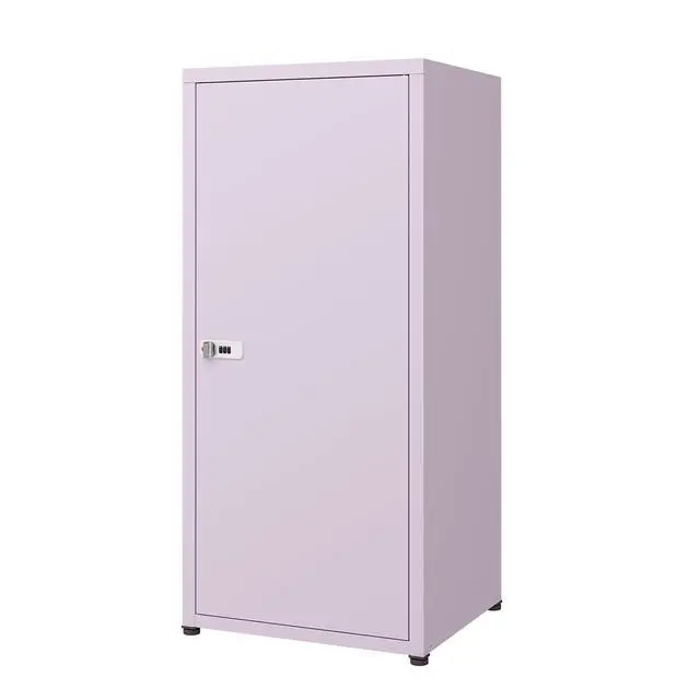 Alt view image 4 of 7 - Metal Storage Cabinet with Lock, 3 Adjustable Shelves Single Door Steel Locker for Home, Office & Garage (Purple)