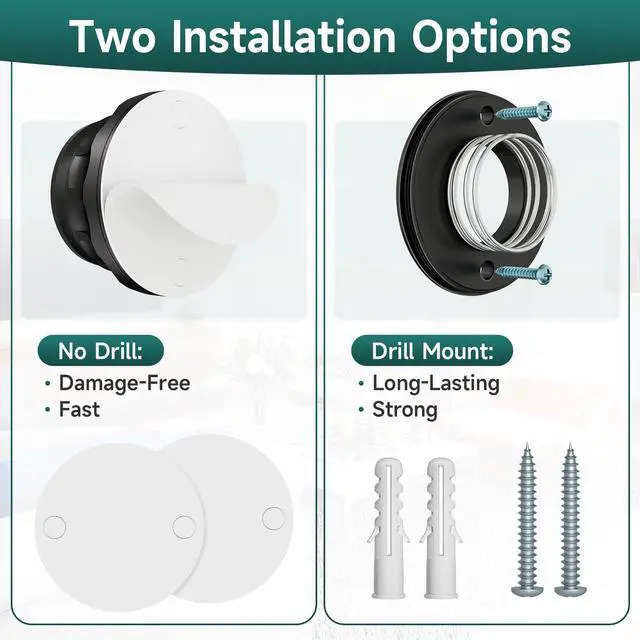 Alt view image 6 of 7 - 6PCS Modern Black Door Stoppers for Wall, 1.65 Inch, Aluminum | No Drill Adhesive or Screw Mount, Textured Aluminum Door Knob Wall Protector for Home & Office