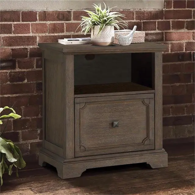 Alt view image 2 of 4 - Homelegance Lateral File Cabinet with Casters, Antique Gray