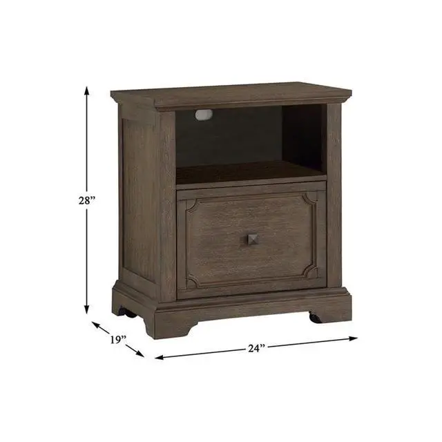 Alt view image 3 of 4 - Homelegance Lateral File Cabinet with Casters, Antique Gray