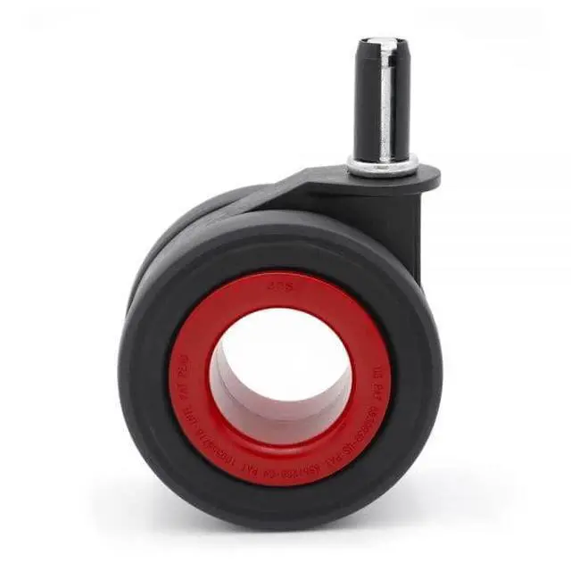 Alt view image 7 of 7 - Premium Chair Caster Replacement Heavy Duty Hubless Wheels for Executive Ergonomic & Gaming Chairs, Silent Smooth Glide, Debris-Free, Hardwood Floor Safe, Universal Fit, Set of 5, 70mm (Red)