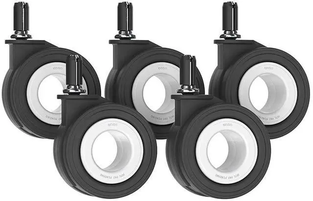 Main image of Premium Chair Caster Replacement Heavy Duty Hubless Wheels for Executive Ergonomic & Gaming Chairs, Silent Smooth Glide, Debris-Free, Hardwood Floor Safe, Universal Fit, Set of 5, 70mm (Grey)