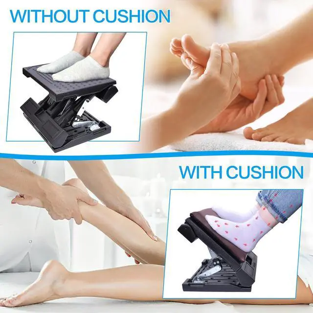 Alt view image 5 of 7 - Foot Rest for Under Desk at Work,Height Adjustable Infinite Angle Ergonomic Foldable Footrest for Office, Gaming,Computer, Removable Pad Desk Foot Stool with Massage Beads,All-Season(Brown)