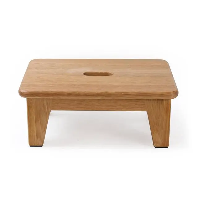 Alt view image 2 of 7 - Oak Step Stool for Bed, Wooden Stool for Adults & Seniors - 6.5" High, Non-Slip Mat, No Assembly Needed, Solid Wood, Natural Color