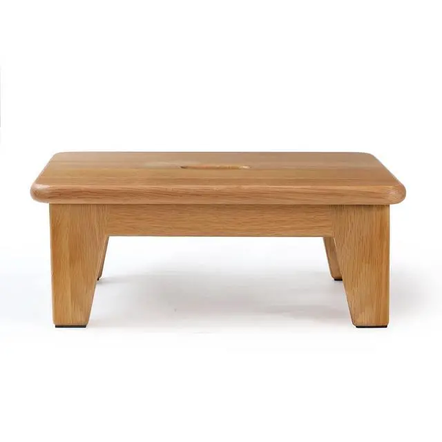 Alt view image 4 of 7 - Oak Step Stool for Bed, Wooden Stool for Adults & Seniors - 6.5" High, Non-Slip Mat, No Assembly Needed, Solid Wood, Natural Color
