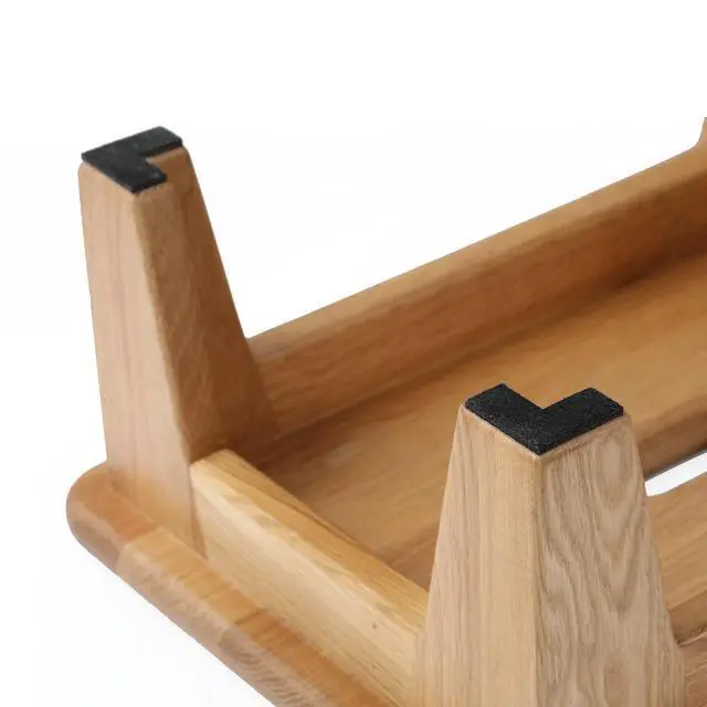 Alt view image 6 of 7 - Oak Step Stool for Bed, Wooden Stool for Adults & Seniors - 6.5" High, Non-Slip Mat, No Assembly Needed, Solid Wood, Natural Color