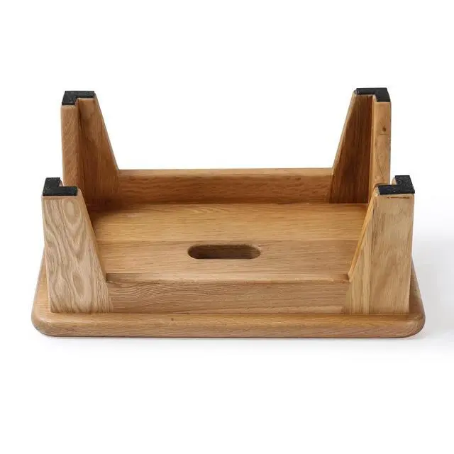 Alt view image 7 of 7 - Oak Step Stool for Bed, Wooden Stool for Adults & Seniors - 6.5" High, Non-Slip Mat, No Assembly Needed, Solid Wood, Natural Color