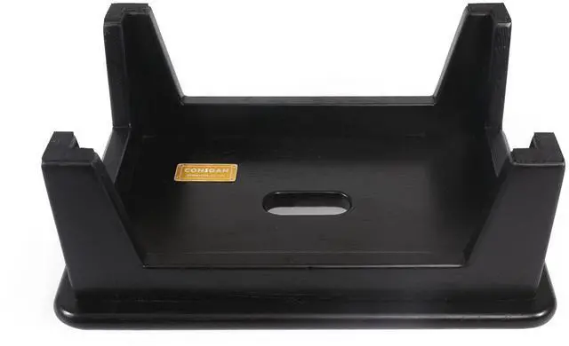 Alt view image 5 of 7 - Step Stool for Bed - USA Grown Oak, Wooden Stool for Adults and Seniors, 6.5" High, Non-Slip Mat, No Assembly Needed, Solid Wood, Black Color