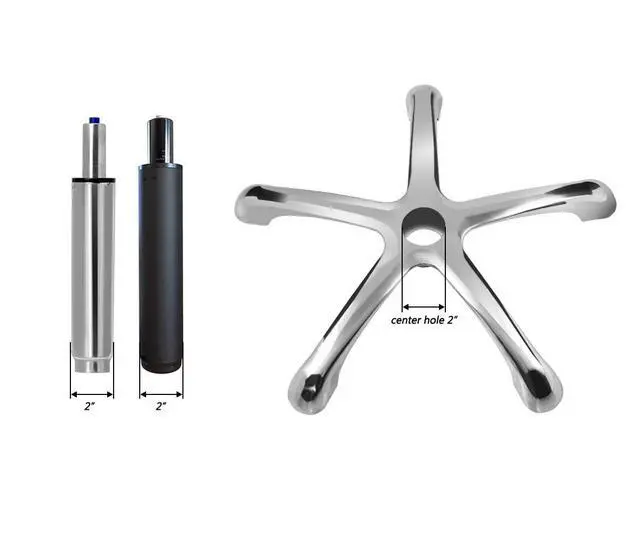 Alt view image 4 of 6 - 20" Chair Base Leg Replacement Parts Repair Office Pneumatic Bottom | Heavy Duty Aluminum Metal