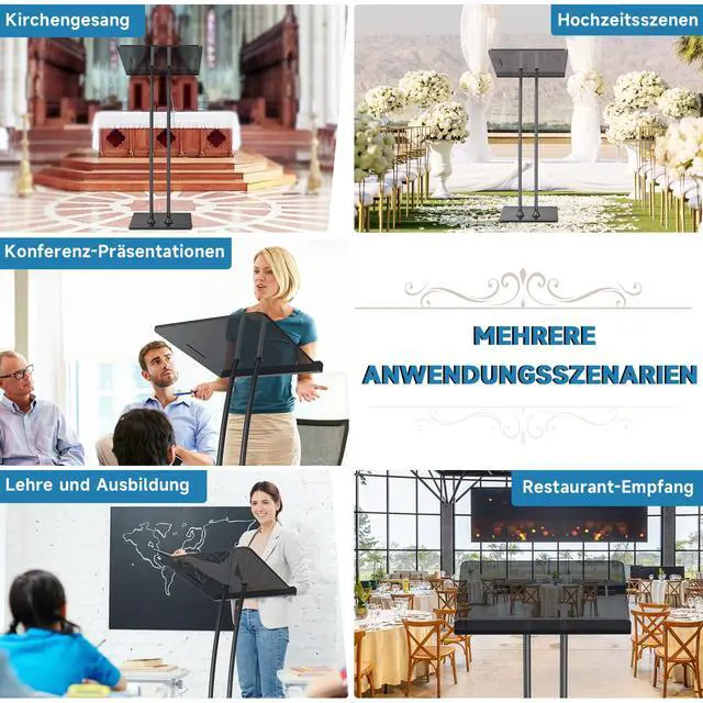 Alt view image 6 of 7 - Acrylic Podium Lectern with Iron Stable Bottom, Pulpits for Churches with 10MM Thickened Acrylic Countertop, Multi Function Pulpit for Modern Classroom Music Concert Wedding Conference Event