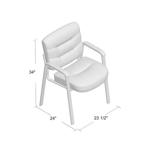 Alt view image 2 of 7 - Executive Mid Back LeatherPlus Guest Chair in Black (B7509)