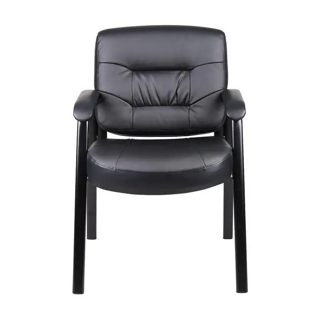 Alt view image 6 of 7 - Executive Mid Back LeatherPlus Guest Chair in Black (B7509)