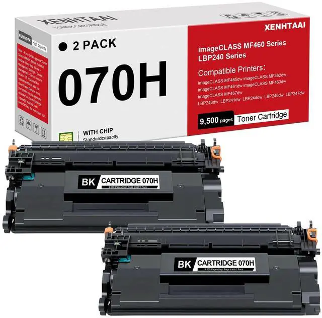 Main image of 070H Toner Cartridge 2 Pack Compatible for Canon 070H 070 Toner Cartridge crg-070h Work for ImageCLASS MF461dw MF462dw MF465dw LBP243dw LBP266dw LBP247dw Printers (9500 Pages,Black)