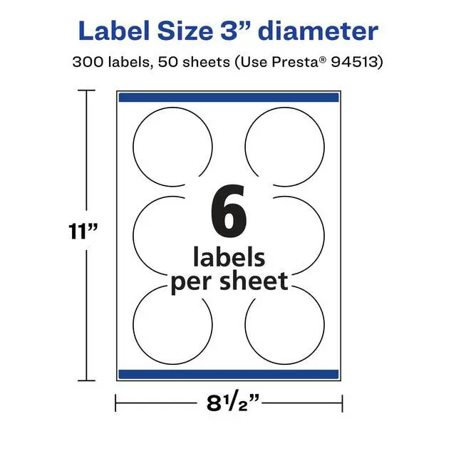 Alt view image 5 of 7 - ® Glossy Clear Round Labels, Sure Feed® Technology, 3" Diameter, 300 Glossy Clear Labels, Print-to-The-Edge, Laser/Inkjet Printable