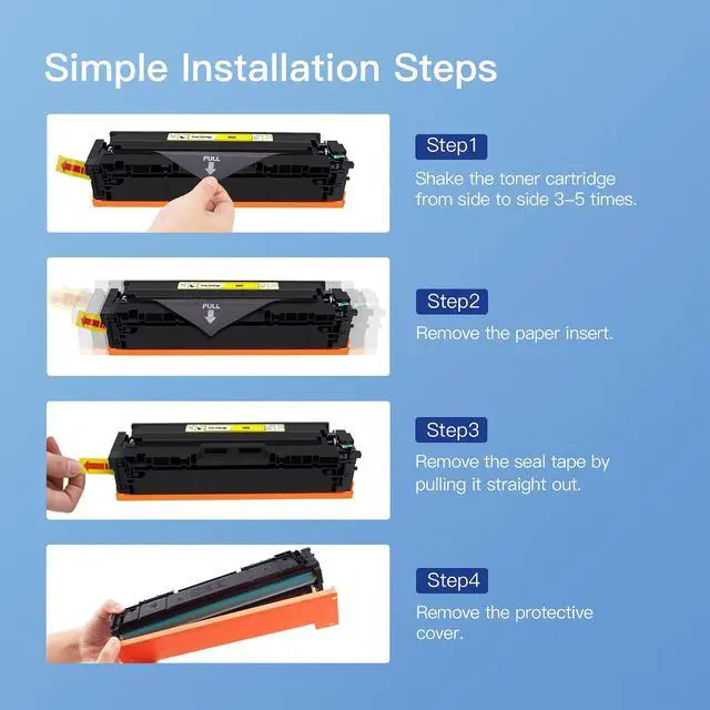 Alt view image 6 of 6 - Compatible Toner Cartridge Replacement for Canon 045 Toner Cartridges 045h CRG-045H for Color ImageCLASS MF634Cdw MF632Cdw LBP612Cdw LBP613Cdw MF632 MF634 Series Printer Tray(4-Pack)