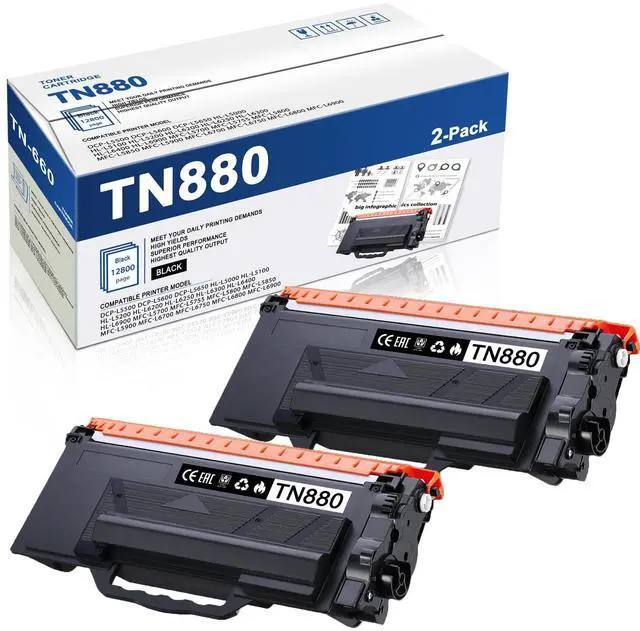 Main image of TN-880 Toner Replacement for Brother TN-880 Black Toner Cartridge | TN880 Super High Yield Toner HL-L6200DW HL-L6200DWT HL-L6400DW HL-L6400DWT MFC-L6700DW MFC-L6750DW MFC-L6900DW Printer 2-Pack