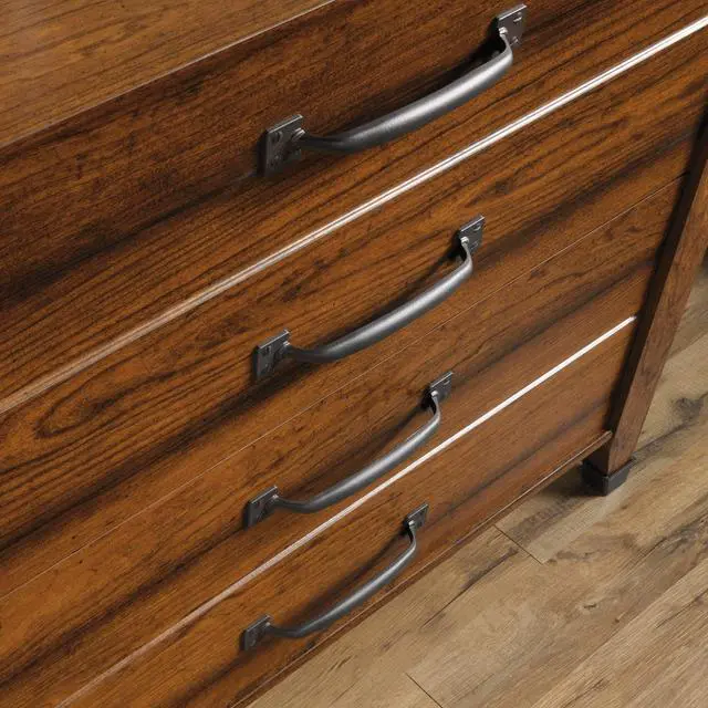 Alt view image 5 of 7 - Carson Forge 2 Drawer Lateral File Cabinet, Rustic Vintage Style Filing Drawers, in Washington Cherry
