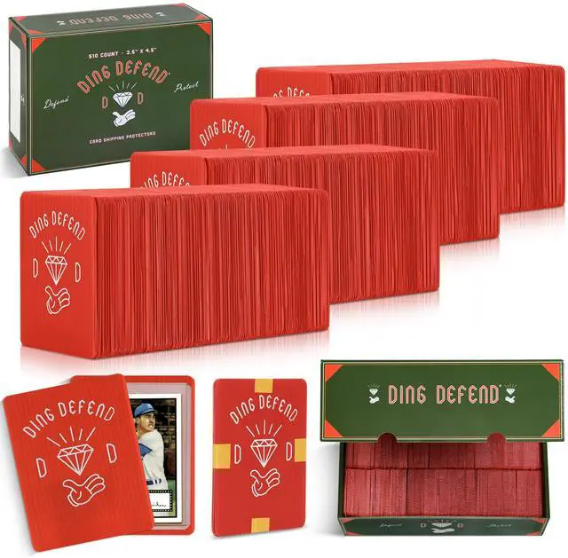 Main image of Ding Defend 510 Pack Trading Card Mailing Protectors - Hard Plastic Slab - Diamond Hands Card Guard Packaging Pads for Collectibles, Shipping & Hobby Supplies - 3.5 x 4.5 Inches