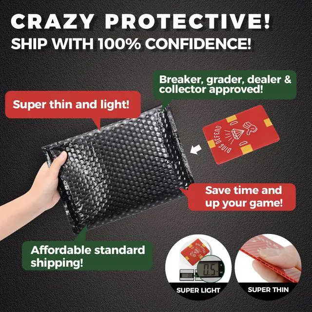 Alt view image 6 of 7 - Ding Defend 510 Pack Trading Card Mailing Protectors - Hard Plastic Slab - Diamond Hands Card Guard Packaging Pads for Collectibles, Shipping & Hobby Supplies - 3.5 x 4.5 Inches