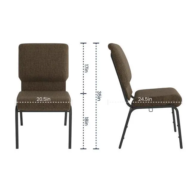 Alt view image 3 of 7 - Advantage Jute Church Chair 20.5 in. Wide