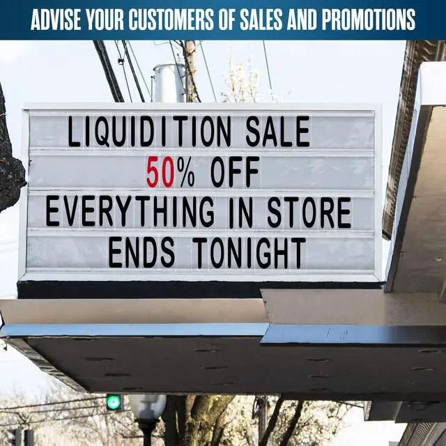 Alt view image 3 of 7 - Marquee Letters, Sign Letters, Outdoor, 8 Character on 9 Panel, 301PC | Letter Sign Plastic, Plexiglass Changeable, for Board, Readerboard, Billboard, Church, w/Numbers, Arial Rounded MT