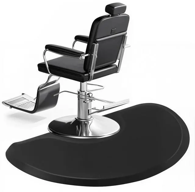 Main image of 3ft. x 5ft. Salon Floor Mat, Anti Fatigue Barber Shop Chair Mat for Circle Chair Base Hair Stylist Beauty Floor Mats Thick Half Round Office Comfort Floor Mat for Salon & Barber