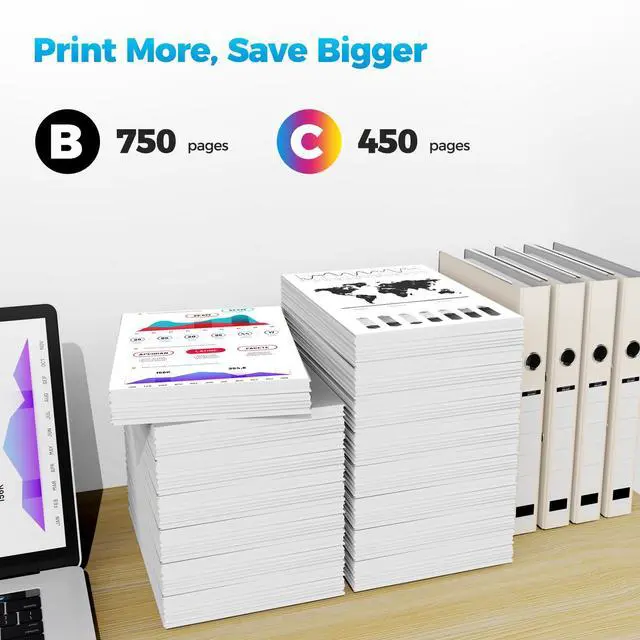 Alt view image 3 of 7 - 62XL 62 Black Ink Cartridges and Color Combo Pack for Envy 7640 5660 Compatible with HP 62xl 62 xl Ink hp62xl hp62 Printer ink Work for Envy 7645 5540 5740 5544 5545 5664 Office Jet 200 250 (2 Pack)