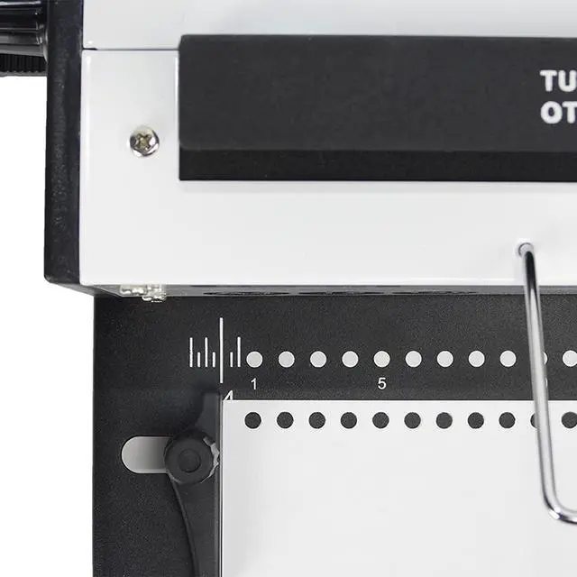 Alt view image 3 of 6 - TD1202R Wire Binding Machine, 3:1 Pitch Round Hole Coil Binder Hole Punch, Compatible with Wire, Spiral, and Click Binding Spines, 32-Hole Punch, Punches 12 Sheets, Binds 120 Sheets