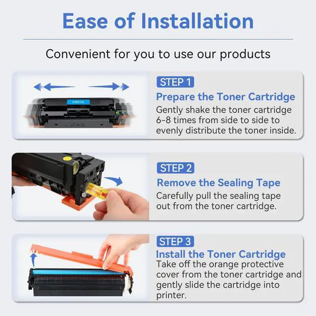 Alt view image 6 of 7 - 206A Toner Cartridges 4 Pack Compatible Replacement for HP 206A with Chip | Latest Chip Compatible with HP Color LaserJet Pro M255dw MFP M283fdw M283cdw M283fdn Printer for Office Use BCMY-W2110A