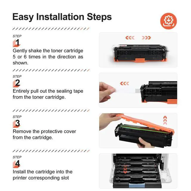 Alt view image 5 of 6 - 312X Remanufactured Toner Cartridge Replacement for HP 312A 4-Pack | High Yield, CF380X CF381A CF382A CF383A Toner Replacement for Color Pro MFP M476nw M476dn M476dw M476 Printer BK/C/M/Y