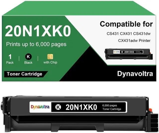 Main image of 20N1XK0 CS431 Toner Cartridge Black with Chip Compatible for Lexmark CS431 CX431 CS431dw CX431adw Printers(1-Pack, 6,000 Pages)