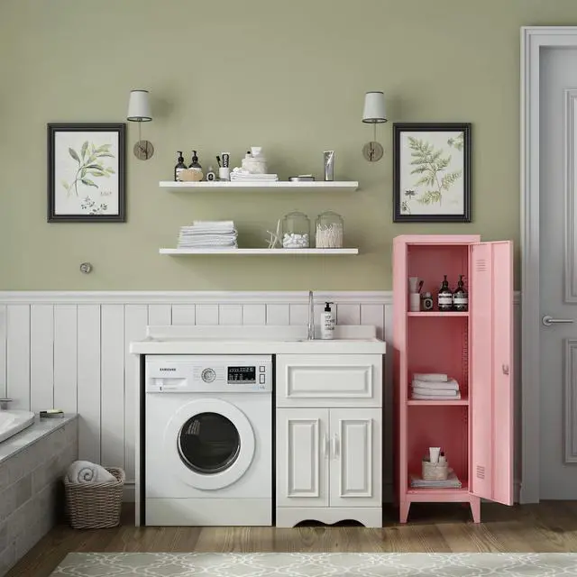 Alt view image 4 of 7 - Metal Cabinet Home Office Storage Cabinets with Doors and Shelves Lockable File Cabinet Organizer Coat Lockers for Kids