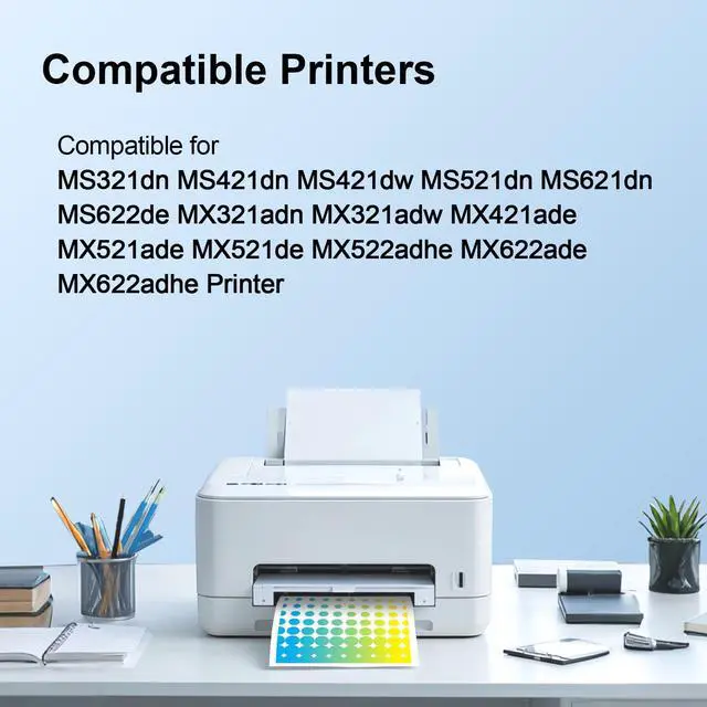 Alt view image 2 of 7 - High Yield 56F1000 Black Toner Cartridge Compatible with Lexmark 56F1000 | Replacement for Lexmark MS321 MS421 MS521 MS621 MS622 MX321 MX421 MX521 MX522 MX622 Printers (Black 6,000 Pages)