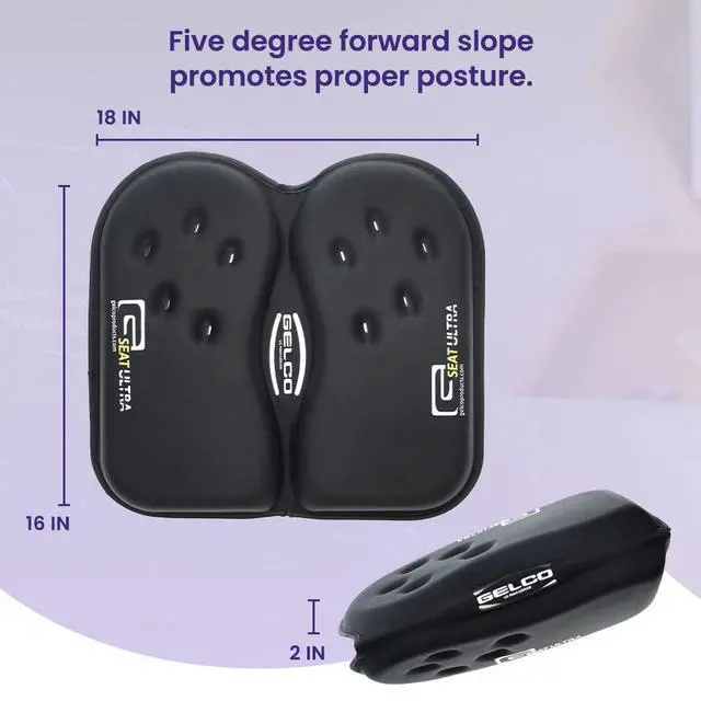 Alt view image 5 of 7 - GSeat Ultra Orthopedic Gel and Foam Seat Cushion (Gray) for Coccyx, Back, Tailbone, Prostate, Postnatal, and Sciatica Pain/Discomfort Office, Car, Chair, Travel