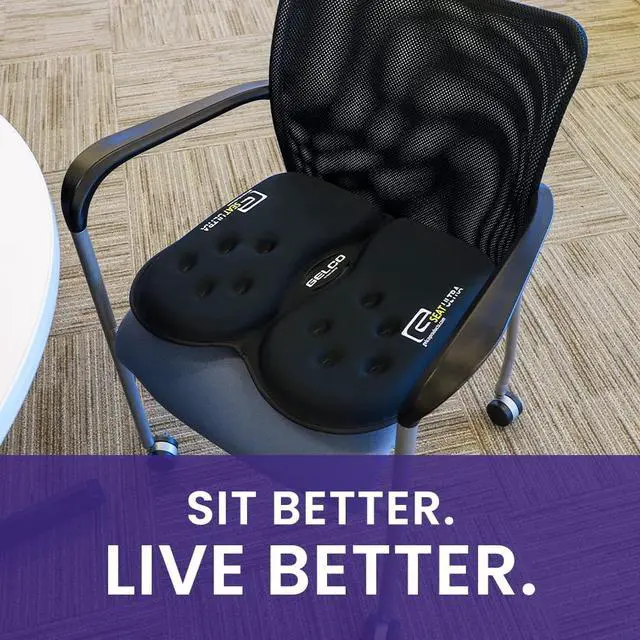 Alt view image 7 of 7 - GSeat Ultra Orthopedic Gel and Foam Seat Cushion (Gray) for Coccyx, Back, Tailbone, Prostate, Postnatal, and Sciatica Pain/Discomfort Office, Car, Chair, Travel