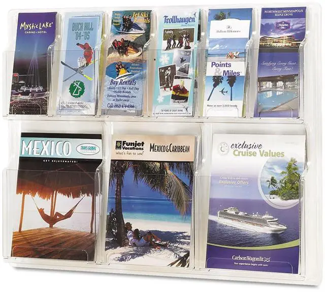 Main image of 5605CL Reveal Literature Display, 3 Magazine and 6 Pamphlet, Clear,22.2"x30"x2"