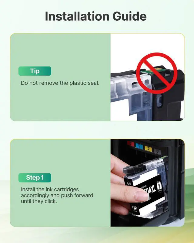 Alt view image 6 of 7 - LC504 LC504XL Ink Cartridges MFC-J1365DW Replacement for Brother LC504 Ink Cartridges for Brother Printer LC 504 XL MFC-J1365DW MFC-J1367DW MFC-J1355DW Ink LC504 XL High Yield, 4 Pack (B/C/M/Y)